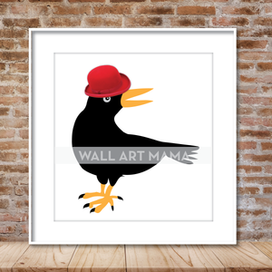 CROW WITH RED FEDORA