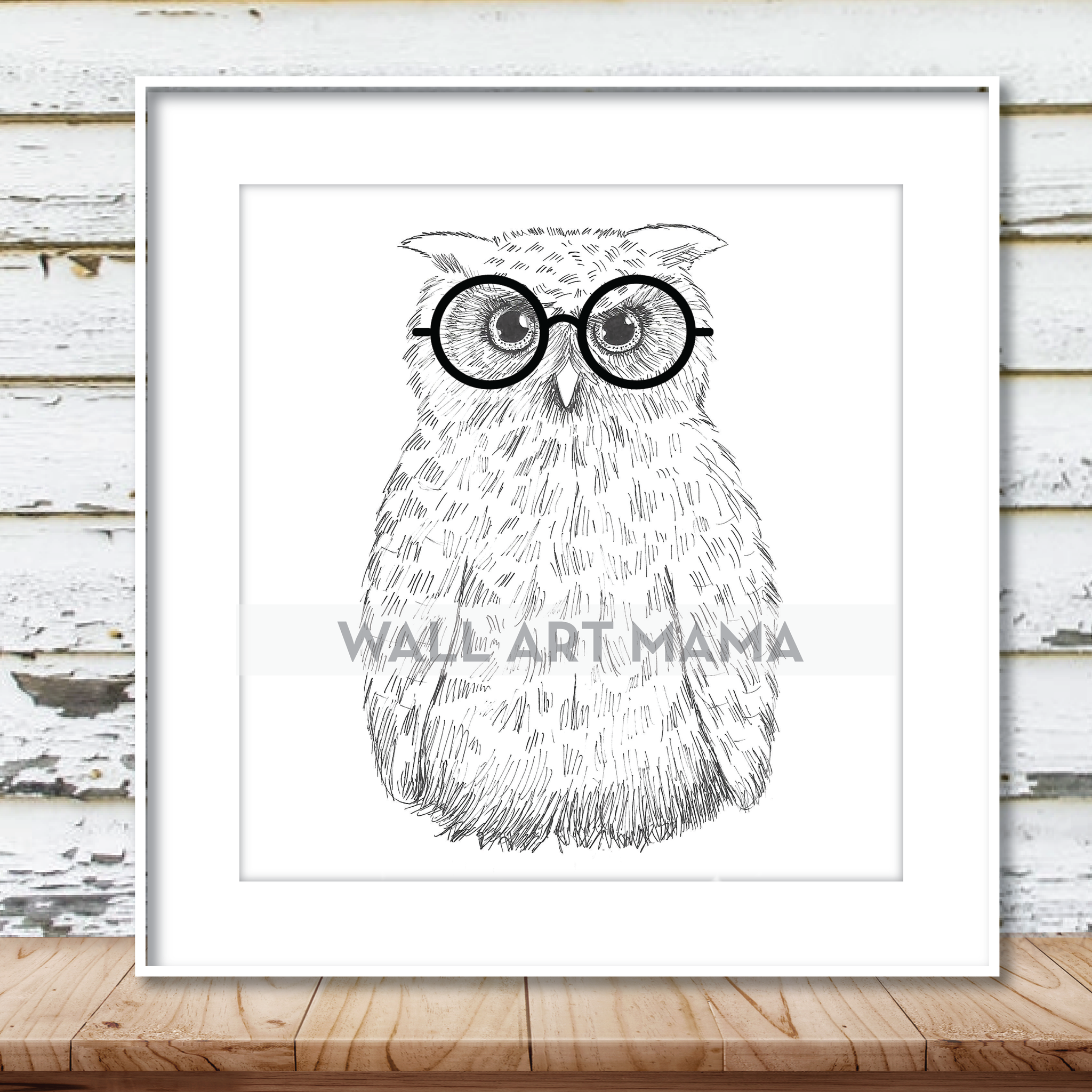 OWL WITH EYE GLASSES