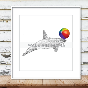 WHALE PLAYING WITH BEACH BALL