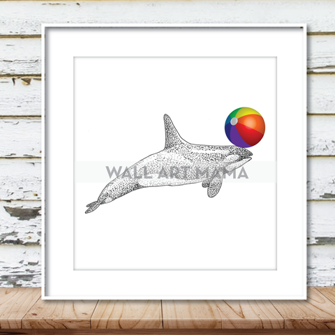WHALE PLAYING WITH BEACH BALL